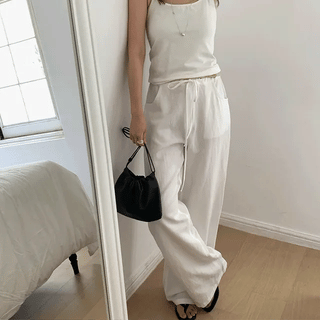 Leuki Cool Soft Wide Elastic Waist Pants