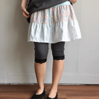 ribbed frill capri pants