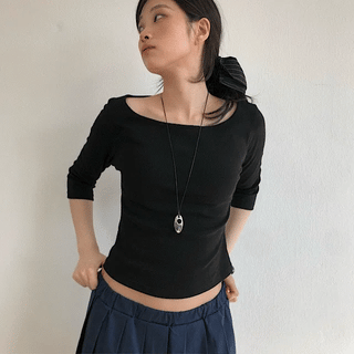 DEAR Boat Neck 3/4 Sleeve T-shirt 3CO
