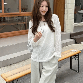 Slub Summer Long Sleeve Knit