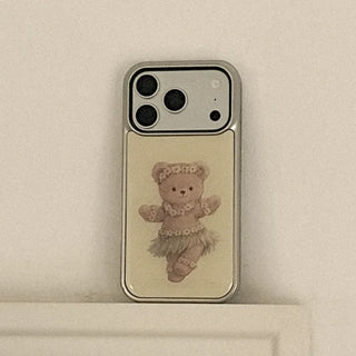 Hula Bear iPhone 18 Pro Galaxy Epoxy Silver Bumper Case