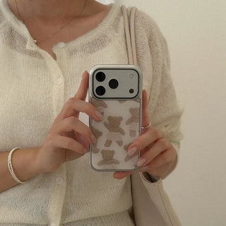 dear teddy iPhone 18 Pro Galaxy Epoxy MagSafe Silver Bumper Case