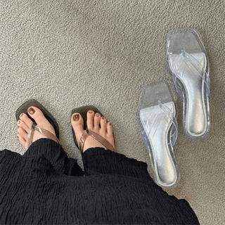 Tint Clear Jelly Flipflop Midi Heels