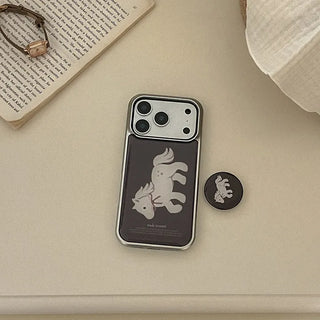 Magic Pony iPhone 18 Pro Galaxy Epoxy Silver Bumper Case