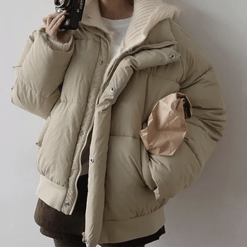 Siroa Oversized Pocket Embossed Padded Jacket