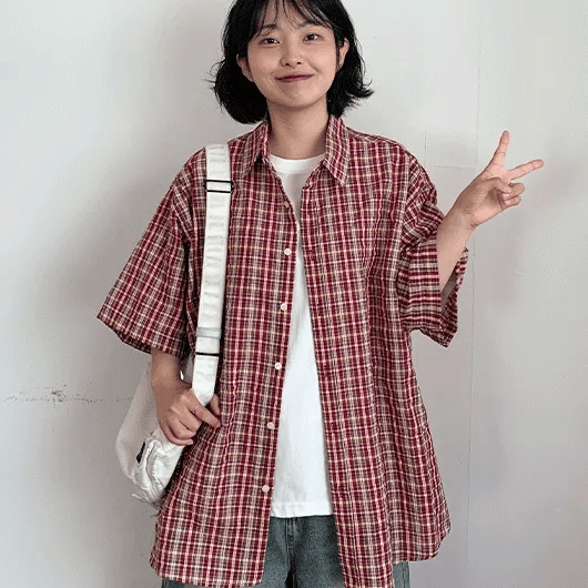 Colmars Check Seersucker Short Sleeve Shirt