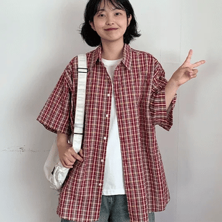 Colmars Check Seersucker Short Sleeve Shirt