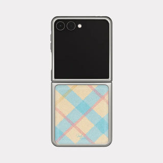 Misty Check Galaxy Z-Flip Fold 8 Epoxy Silver Bumper Case