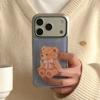 Teddy Friends iPhone 18 Pro Galaxy MagSafe Silver Bumper Case