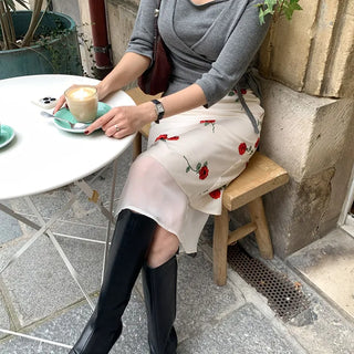 Rose layered skirt