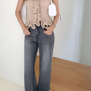 Linen Brushed Grey Denim