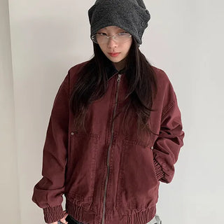 Rano Washed Contrast Collar Work Jacket