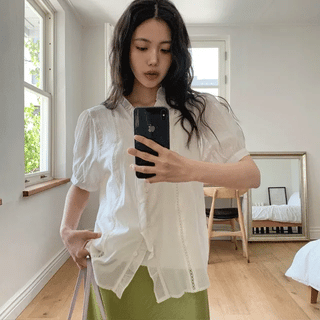 Charlotte Frill Puff Short Sleeve Blouse
