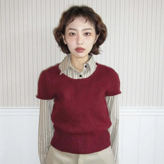 Betty Angora Short Sleeve Knit