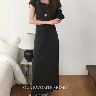 Ribbed Halterneck T-shirt & Long Skirt  * Available for individual purchase :-)