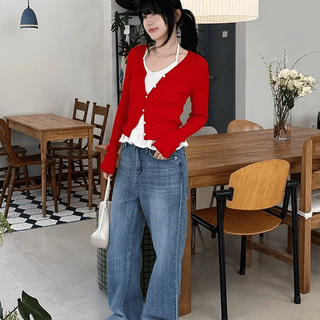 Aiki straight wide denim pants