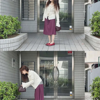 Navy midi skirt