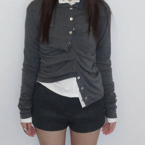 Shirred cardigan