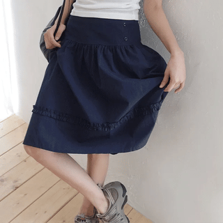 Cellpure Button Point Midi Skirt