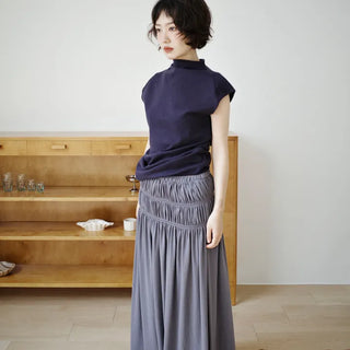 Double shirred drape skirt