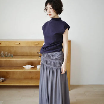Double shirred drape skirt