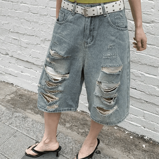 denim vintage Bermuda pants