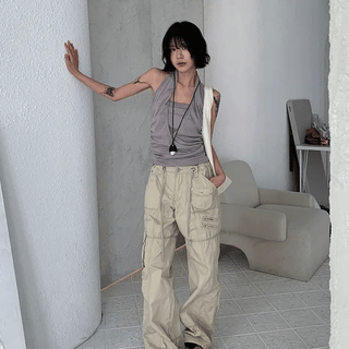 POCKET Tabo Camo Wide Pants