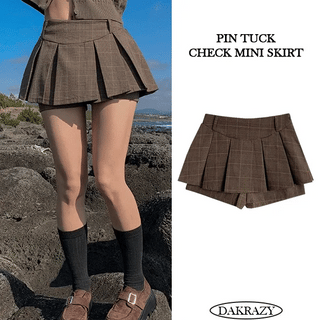 Consi Pintuck Check Mini Skirt