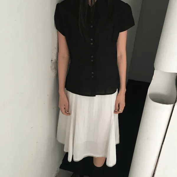 Peony Two-Button Short Sleeve Shirt (3 colors)