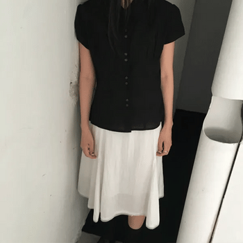 Peony Two-Button Short Sleeve Shirt (3 colors)