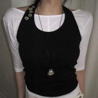 Tri-metal long necklace