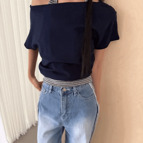Tia Halter Sleeveless Layered Off-Short Sleeve