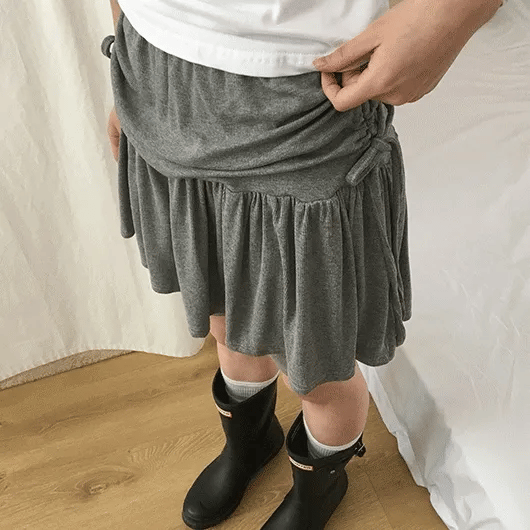 Haromi Shirred Ribbed Elastic Skirt Pants