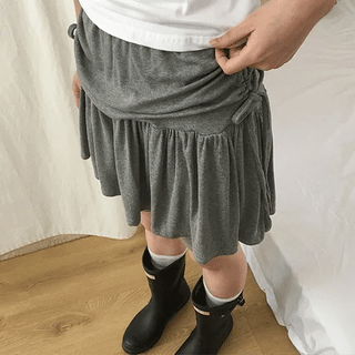 Haromi Shirred Ribbed Elastic Skirt Pants