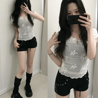 Punk studded shorts