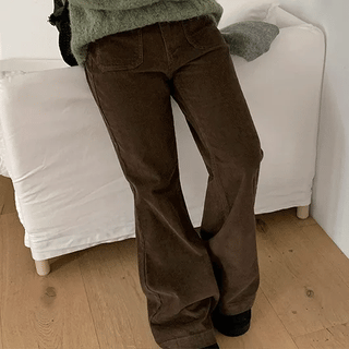 Hinin Bootcut Corduroy Elastic Pants