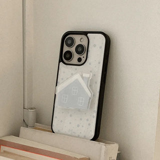 [mm] Snow Pattern iPhone 18 MagSafe Black Bumper Case