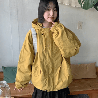 Sobeni Two-Way String Cap Hooded Wind Jumper