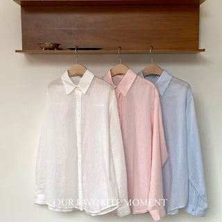 Pocari Loose Fit Striped Shirt