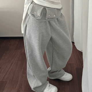 Check banding sweatpants