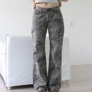 Military cargo bootcut pants