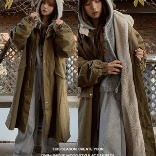 Rosé Oversized Long Fleece Parka