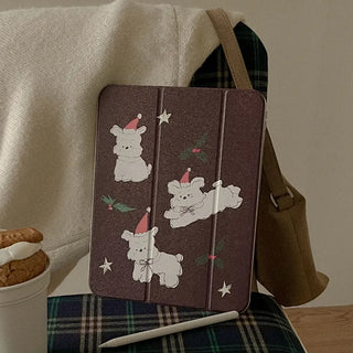 [Support Stray Dogs] Holiday Hug Me Dog iPad Pro Air 13 11 Clear Detachable Cover Case