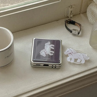 Magic Pony Galaxy Z-Flip Fold 8 Epoxy Silver Bumper Case