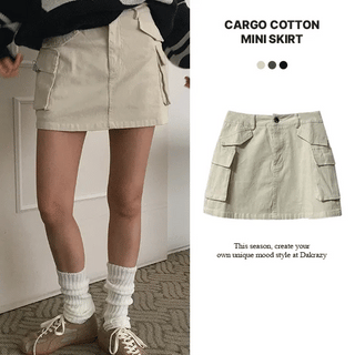 Cargo Cotton Mini Skirt