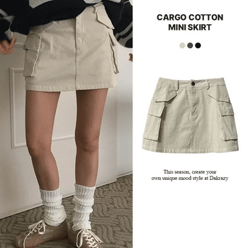Cargo Cotton Mini Skirt