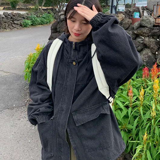 Kaho Hooded Denim Jacket