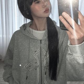 face crop hoodie