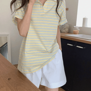 Hockey Stripe Short Sleeve Pique Tee
