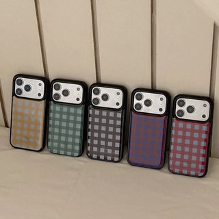 Modern Check iPhone 18 Galaxy MagSafe Black Bumper Case